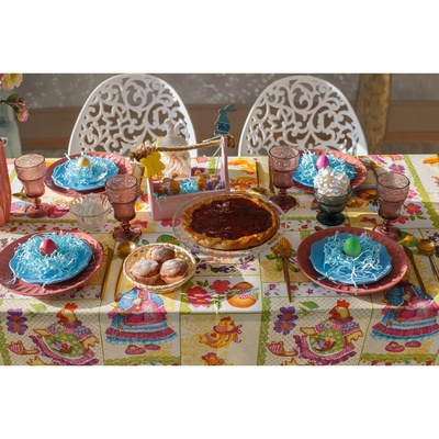 Скатерть Доляна «Светлая Пасха», 145×144 см, 100% хлопок, рогожка 164 г/м²