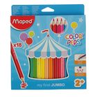 Карандаши трёхгранные 18 цветов, Maped Color Peps Jumbo, утолщенные, ударопрочный грифель - Фото 1