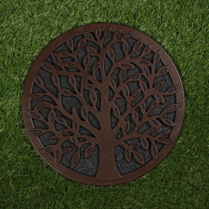 Мобильная садовая плитка-коврик, d = 30 см, резина, «Дерево» - Фото 1