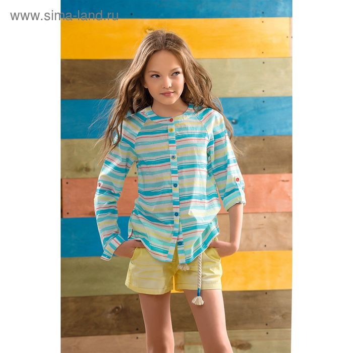 Шорты для девочек, рост 140 см, цвет жёлтый - Фото 1