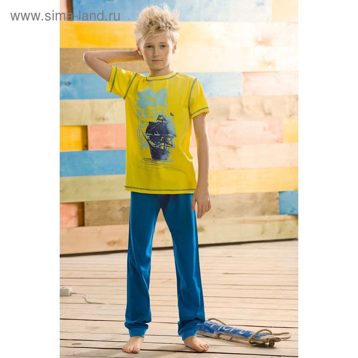 Пижама для мальчика, рост 116 см, цвет жёлтый - Фото 1