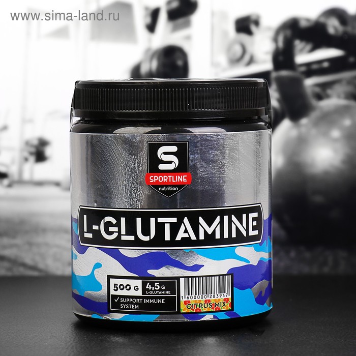 Глютамин SportLine L-Glutamine Powder, цитрусовый микс, спортивное питание, 500 г - Фото 1