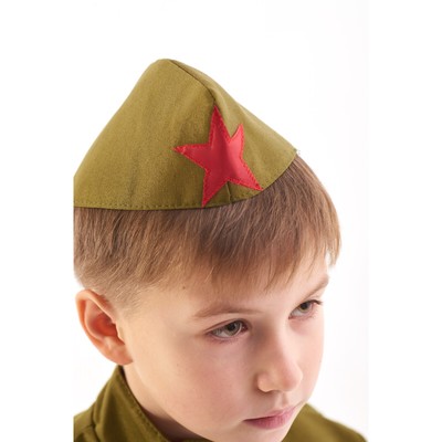 Костюм военного «Солдат», гимнастёрка, ремень, пилотка, 3-5 лет, рост 104-116 см