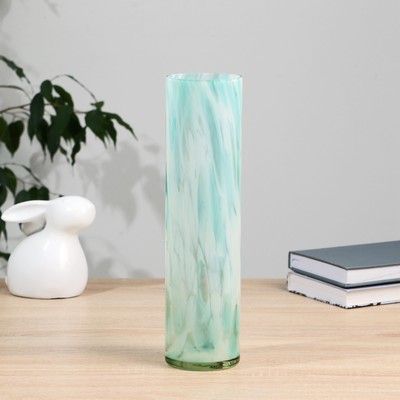 Ваза «Цилиндр», 8×30 см, стекло, зелёная