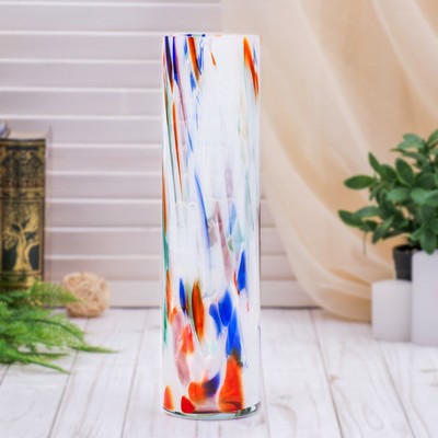 Ваза «Цилиндр», 8×30 см, стекло, разноцветная