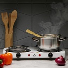 Плитка электрическая Luazon LHP-003, 2 конфорки, 2000 Вт, нагреватель спираль, белая - Фото 8