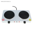 Плитка электрическая Luazon LHP-005, 2 конфорки, 2000 Вт, нагреватель диск, белая - Фото 3