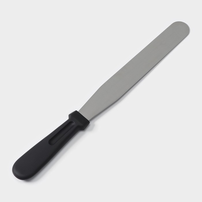 Лопатка-палетка с пластиковой ручкой, прямая, 32 см, рабочая часть 20 см, цвет чёрный - фото 1908303266