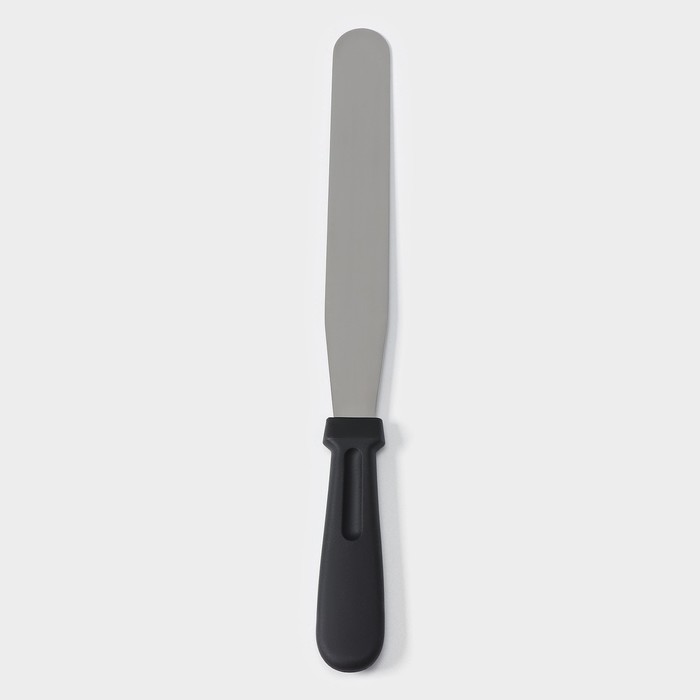 Лопатка-палетка с пластиковой ручкой, прямая, 32 см, рабочая часть 20 см, цвет чёрный - фото 1908303267