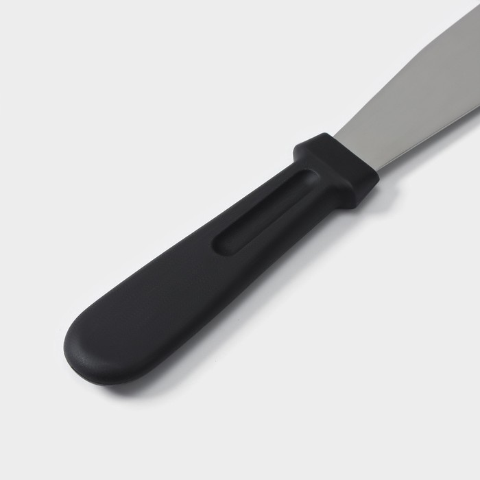 Лопатка-палетка с пластиковой ручкой, прямая, 32 см, рабочая часть 20 см, цвет чёрный - фото 1908303268
