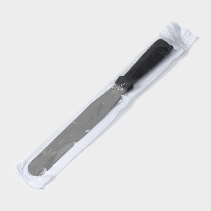 Лопатка-палетка с пластиковой ручкой, прямая, 32 см, рабочая часть 20 см, цвет чёрный - фото 1908303270