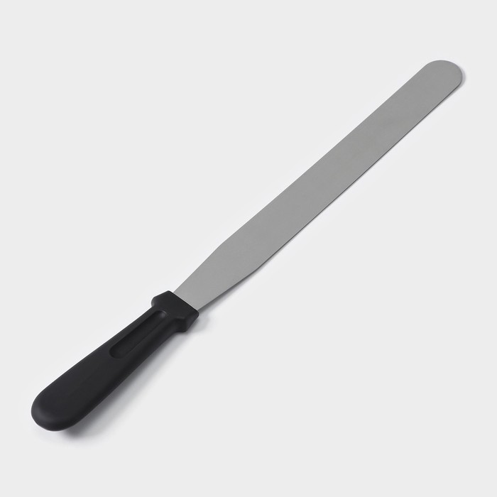 Лопатка-палетка с пластиковой ручкой, прямая, 37 см, рабочая часть 25 см, цвет чёрный - Фото 1