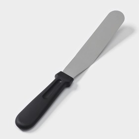 Лопатка-палетка с пластиковой ручкой, изогнутая, 27 см, рабочая часть 14,5 см, цвет чёрный