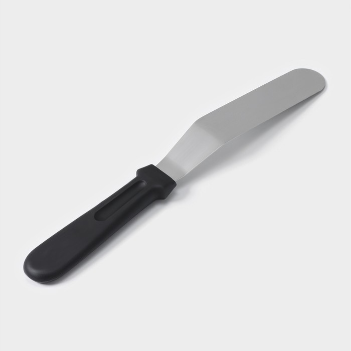 Лопатка-палетка с пластиковой ручкой, изогнутая, 26,7 см, рабочая часть 14,5 см, цвет чёрный - фото 1890673229