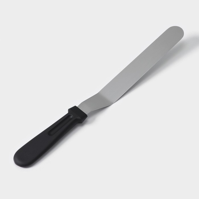 Лопатка-палетка с пластиковой ручкой, изогнутая, 32 см, рабочая часть 20 см, цвет чёрный - фото 1908303285