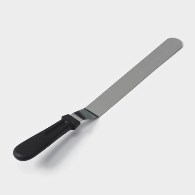Лопатка-палетка с пластиковой ручкой, изогнутая, 37 см, рабочая часть 25 см, цвет чёрный