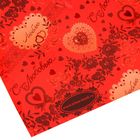 Бумага упаковочная глянцевая (тиснение) "Люблю", 70 х 100 см, 80 г/м2 - Фото 2