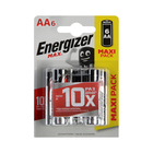 Батарейка алкалиновая Energizer Max +PowerSeal, AA, LR6-6BL, 1.5В, блистер, 6 шт. - Фото 1