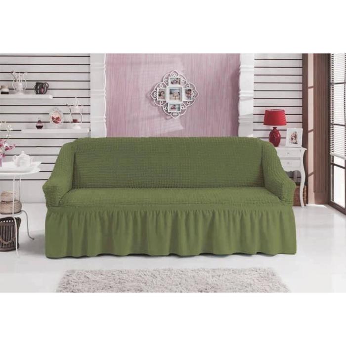 Чехол для дивана BULSAN двухместный, цвет зелёный - Фото 1
