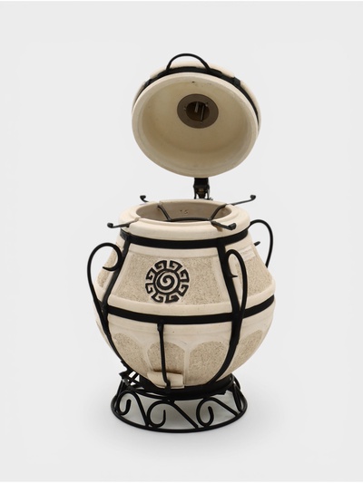 Тандыр «Сармат Аладдин» мини, h=91 см, d=62, 100 кг, 12 шампуров, кочерга, совок, керамика