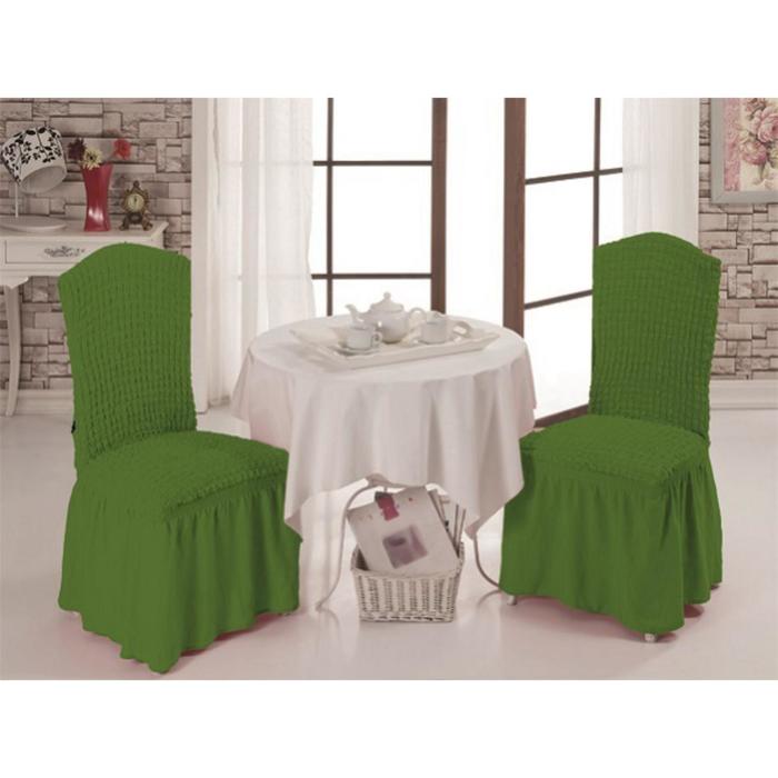 Чехлы на стулья 2 шт., цвет зелёный - Фото 1