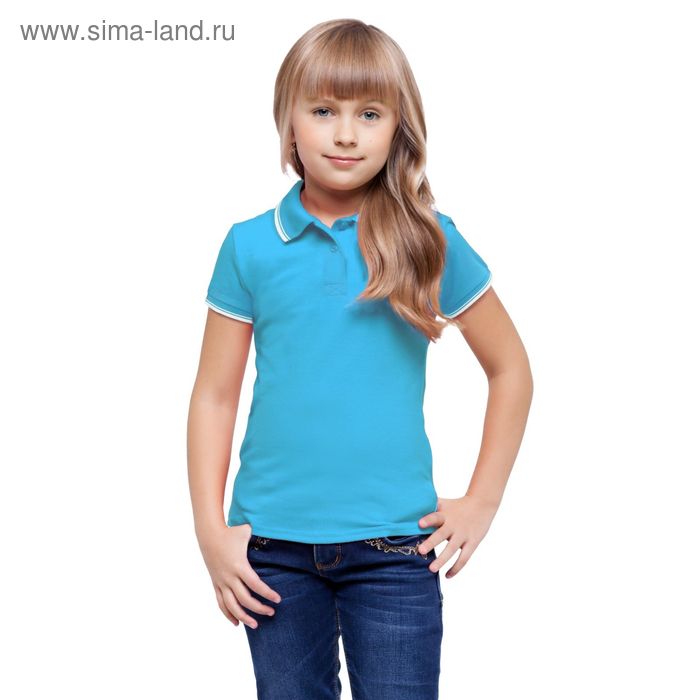 Рубашка детская, рост 128 см, цвет бирюзовый - Фото 1