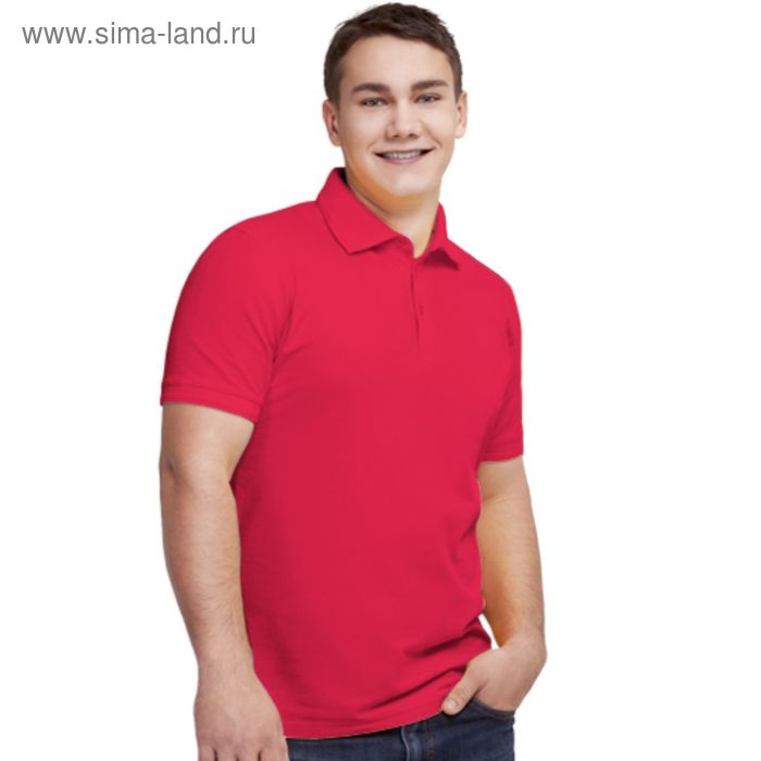 Рубашка-поло мужская StanPremium, размер 52, цвет красный 185 м/г 04P - Фото 1