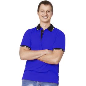 Рубашка мужская, размер 44, цвет синий/чёрный
