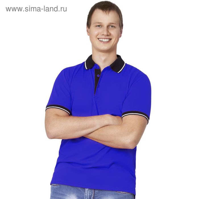 Рубашка мужская, размер 46, цвет синий/чёрный - Фото 1