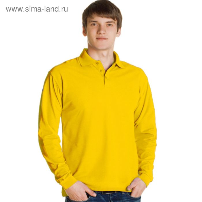 Рубашка мужская, размер 44, цвет жёлтый - Фото 1
