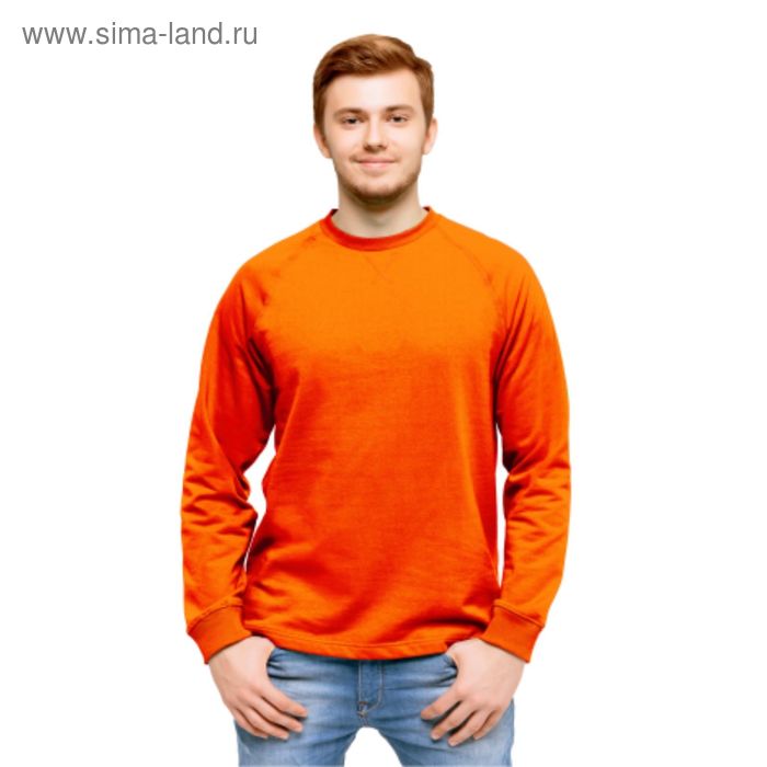 Свитшот мужской, размер 52, цвет оранжевый - Фото 1