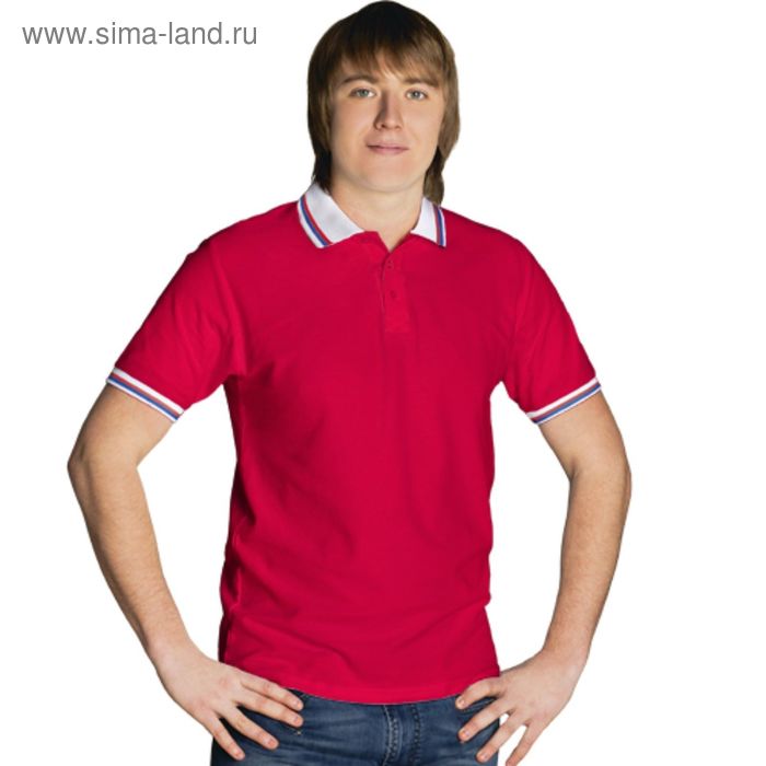 Рубашка мужская, размер 44, цвет красный/белый - Фото 1