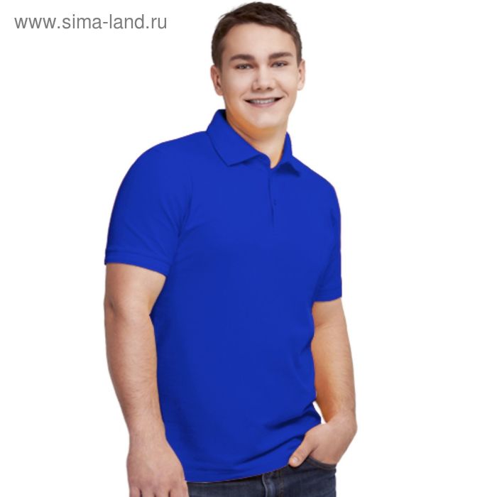 Рубашка-поло мужская StanPremium, размер 52, цвет синий 185 м/г 04P - Фото 1
