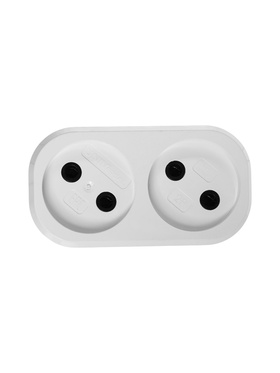 Разветвитель UNIVersal, 2 гнезда, 10 А, 250 В, без з/к, плоский, белый (комплект 2 шт)