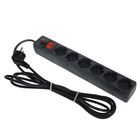 Сетевой фильтр UNIVersal 967U-4003, 6 розеток, 3 м, 10 А, ПВС 3x0.75, черный - Фото 1