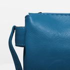 Сумка женская на молнии, 3 отдела, наружный карман, длинный ремень, цвет голубой - Фото 4