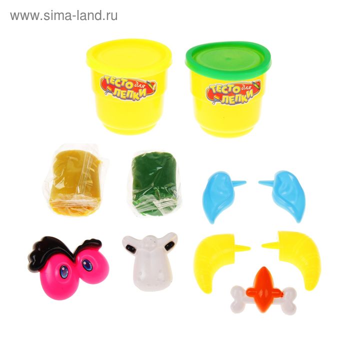 Набор для лепки 7 предметов "Создай рожицу мальчика" цвета МИКС в пакете - Фото 1
