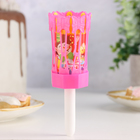 Свеча для торта музыкальная "Цветок", розовая, 15×5 см - Фото 2