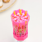 Свеча для торта музыкальная "Цветок", розовая, 15×5 см - фото 8516463