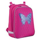 Рюкзак каркасный YES H-12 38 х 29 х 15 см, для девочки, Centre butterfly, розовый - Фото 1