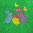 Полотенце Collorista Пасхальный заяц с вышивкой, цвет зелёный, 40х70 см, 400 гр/м2 - Фото 3