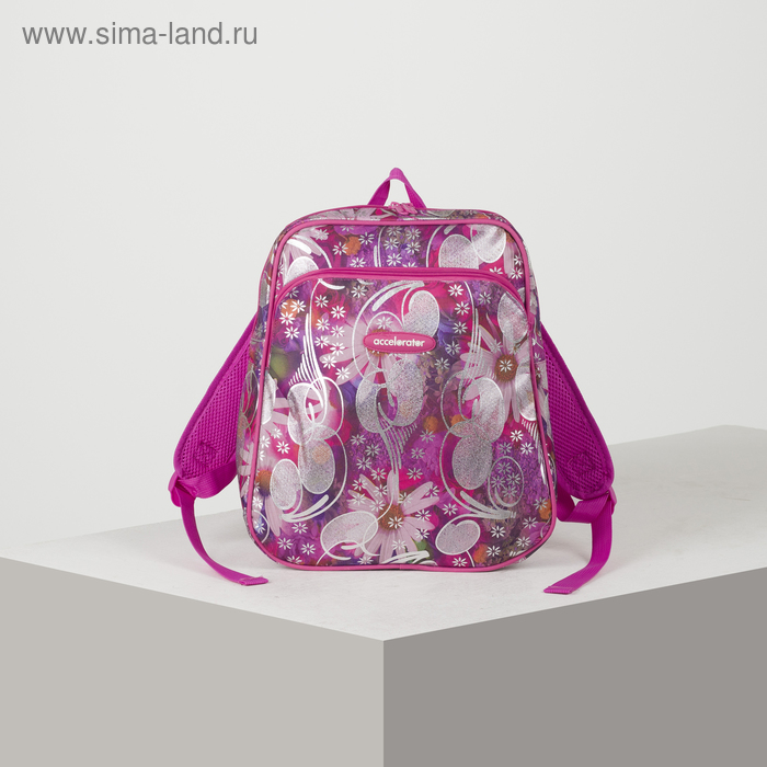 Рюкзак молодёжный, отдел на молнии, наружный карман, усиленная спинка, цвет розовый - Фото 1