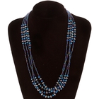 Бусы 4 нити «Водопад», цвет синий - Фото 1