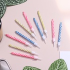 Свечи для торта «Спираль», незадуваемые, 10 шт., 10 подставок - Фото 2