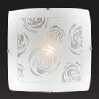 Светильник потолочный PAVIA 1 лампа E27 60W 220V никель/белый 30х30 см - Фото 1