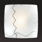 Светильник потолочный BIRONA E27 60W 220V никель/белый/декор черн 30х30 см - Фото 1