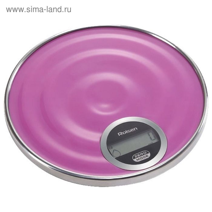 Весы кухонные Rolsen KS-2915, электронные, до 5 кг, фиолетовые - Фото 1