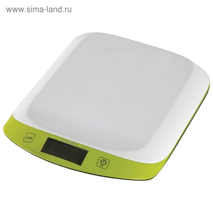 Весы кухонные Supra BSS-4098, электронные, до 5 кг, бело-зелёные - Фото 1