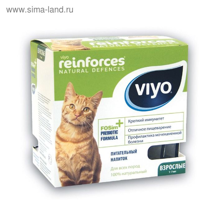 Пребиотический напиток VIYO Reinforces Cat Adult для взрослых кошек, 7 х 30 мл - Фото 1