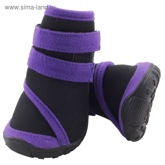 Ботинки Triol мягкие для собак S , неопрен на липучках,  фиолетовые - Фото 1